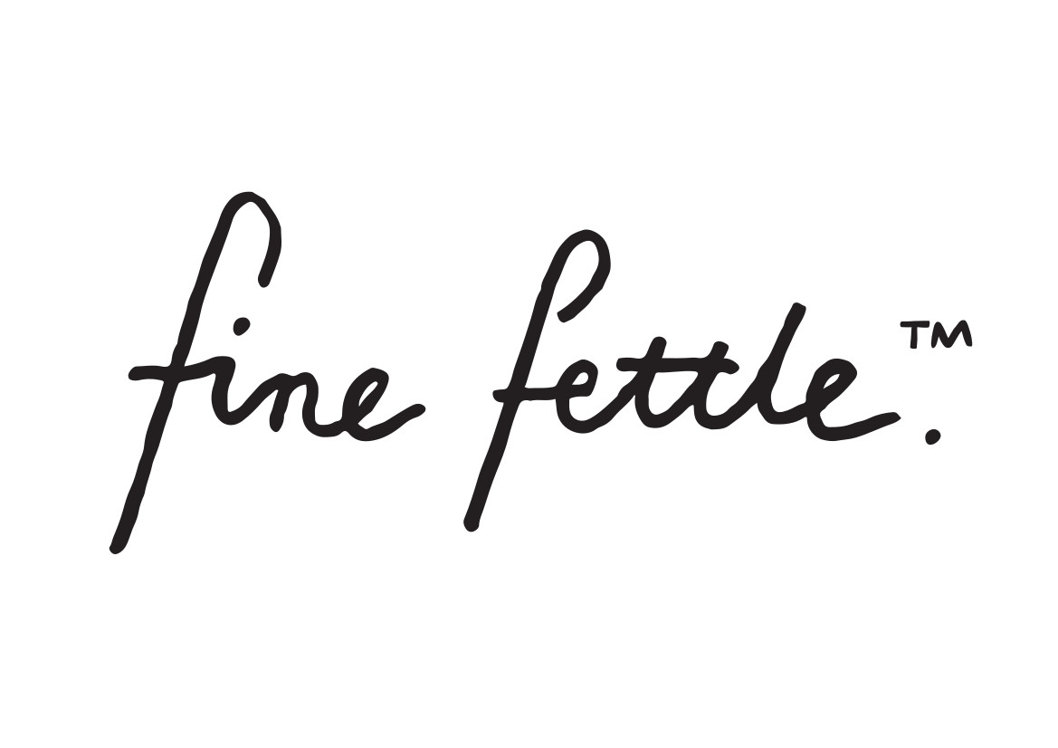 Fine Fettle logo - black cursive on white background